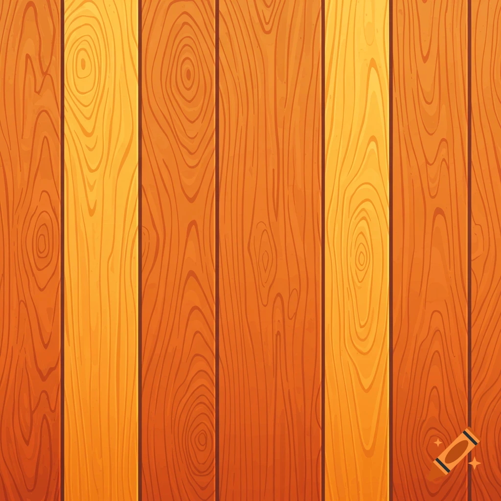 Stylized wood planks in bright orange and brown tones.