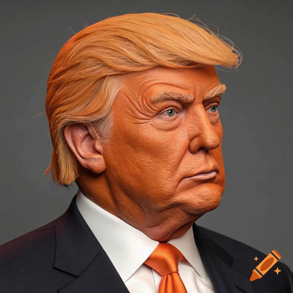 3D caricature portrait of Donald Trump