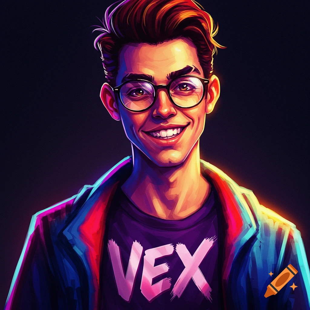 Portrait of a man with glasses wearing a VEX shirt