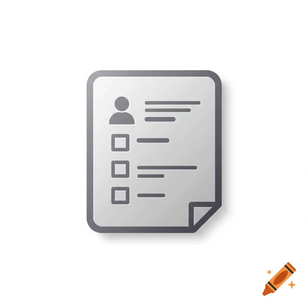 Icon of a document or form with person and checkboxes