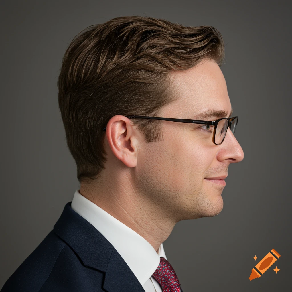 Profile photo of a man in a suit and glasses looking to the side.