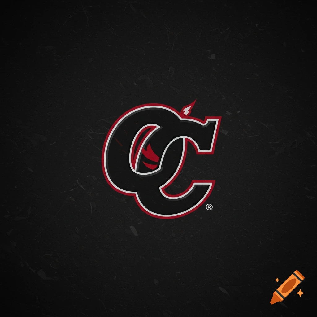 Logo with stylized red, white, and black QC letters and a flame on a dark background.