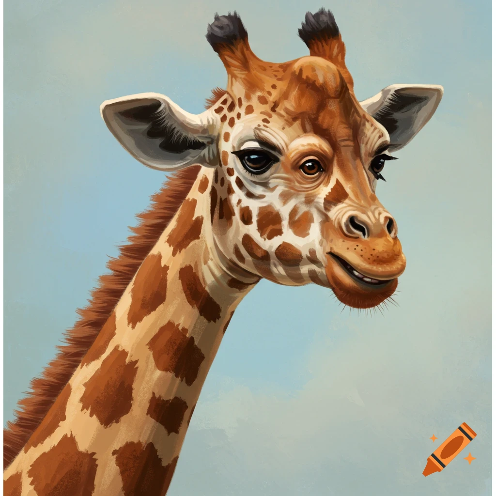 A close-up view of a giraffe's head and neck.
