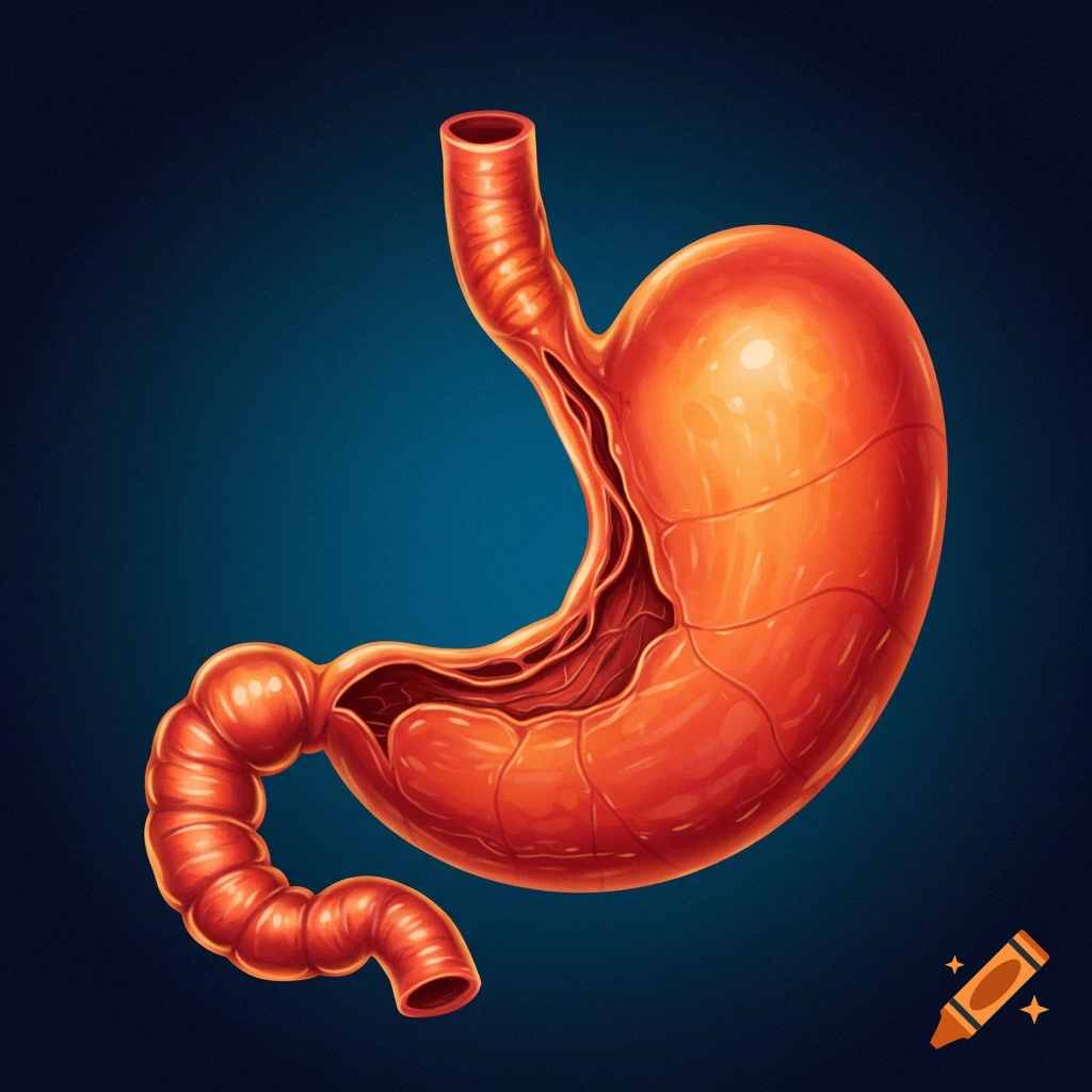 An illustration of a human stomach.