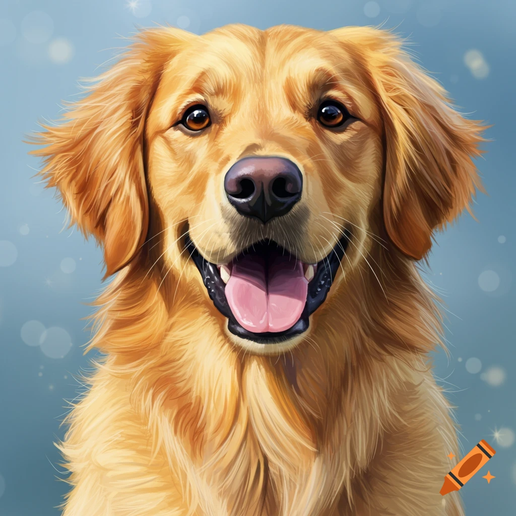 Close-up of a golden retriever dog.