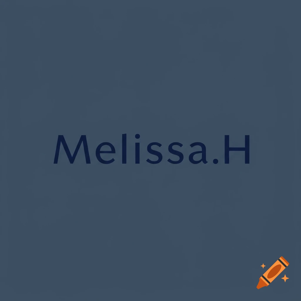 The text 'Melissa.H' centered on a dark blue background, designed as a logo.