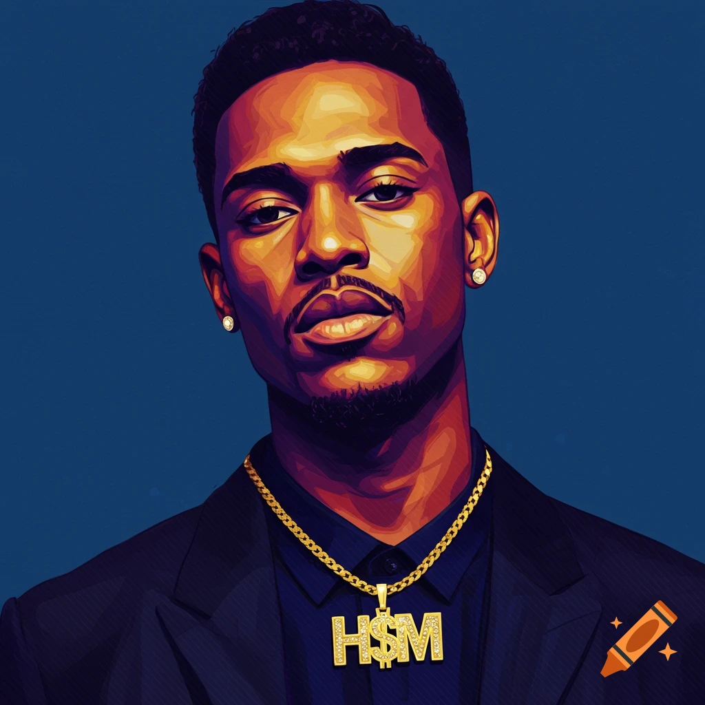 Portrait of a man wearing an H&M necklace.