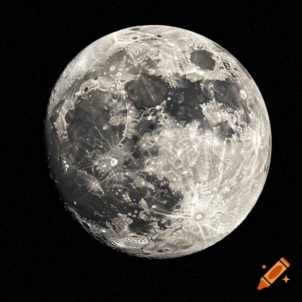 A detailed view of the moon in space.