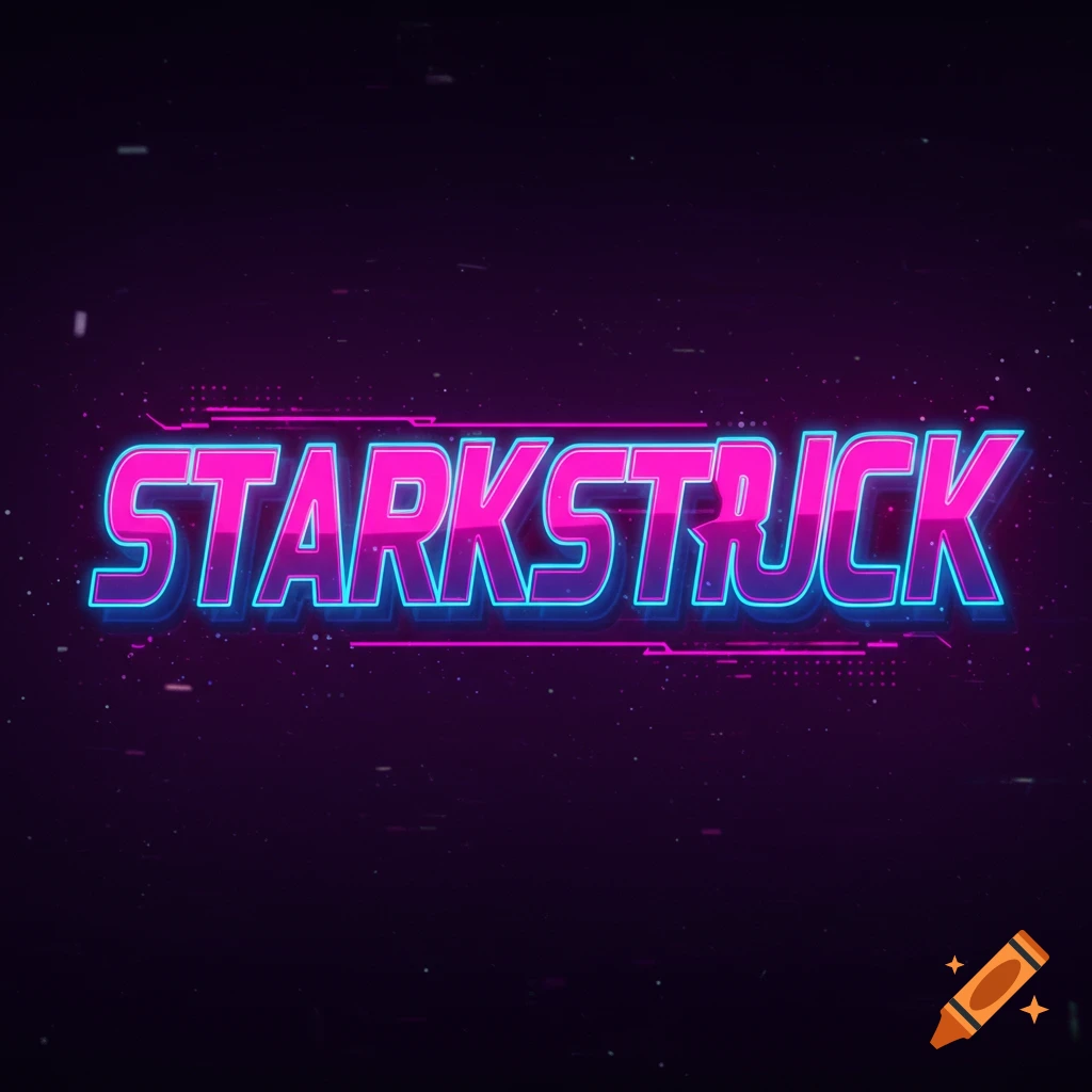 Neon logo for StarkStruck on a dark background.