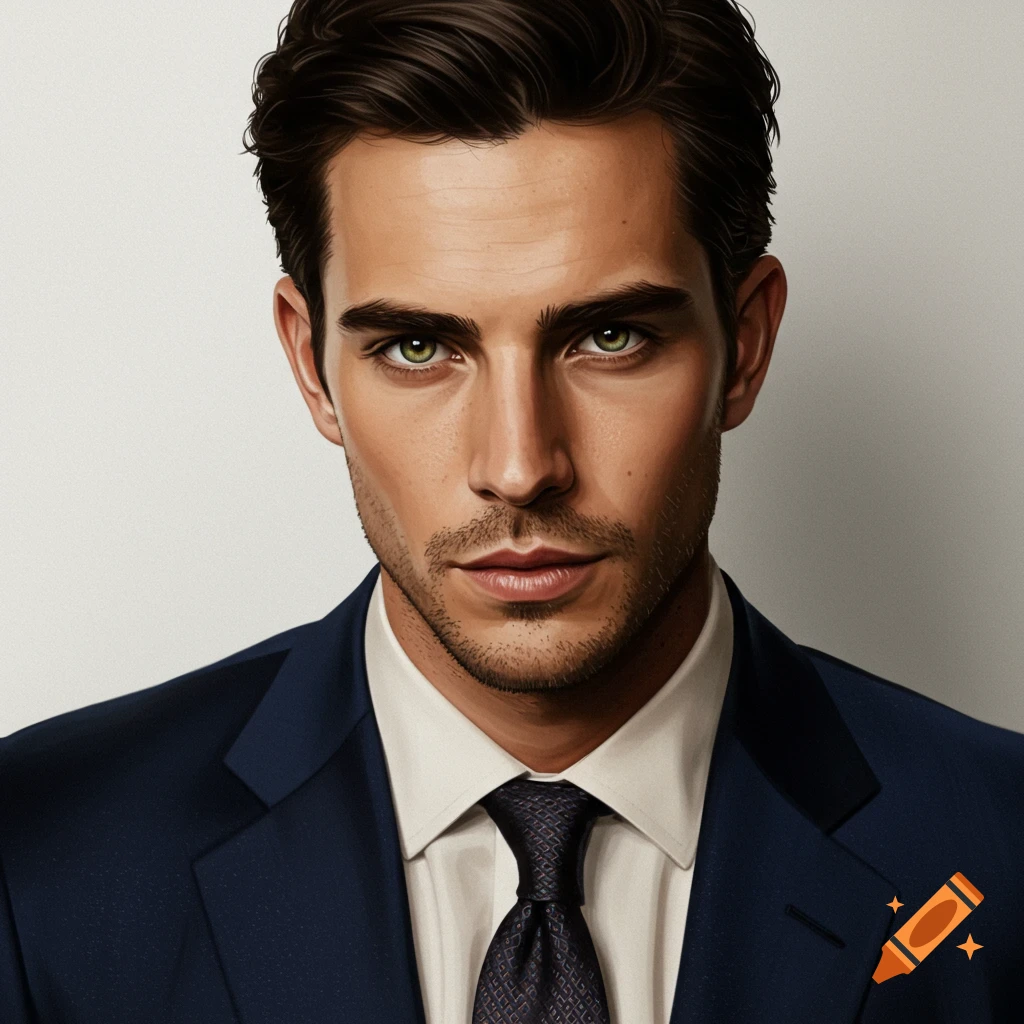 A portrait of a man in a dark suit and white shirt.