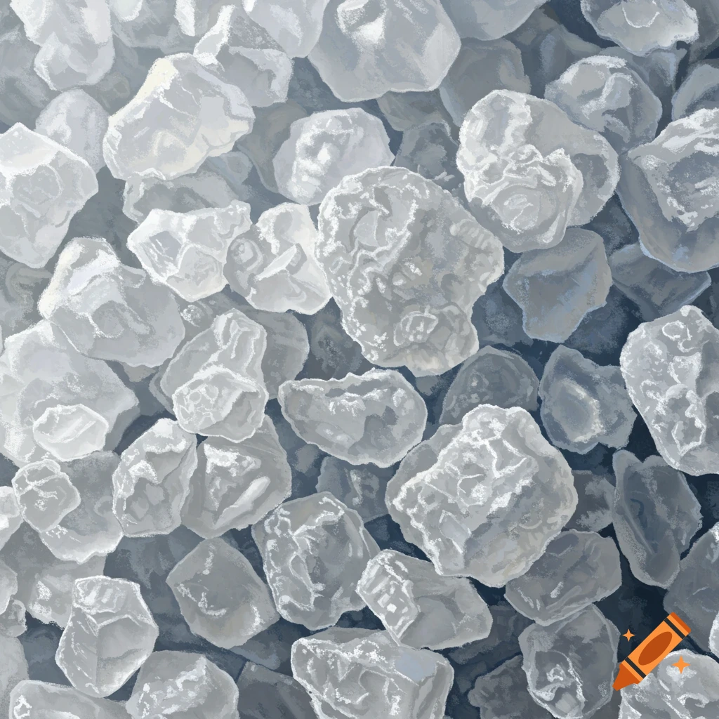 Close-up of white iodized salt crystals.
