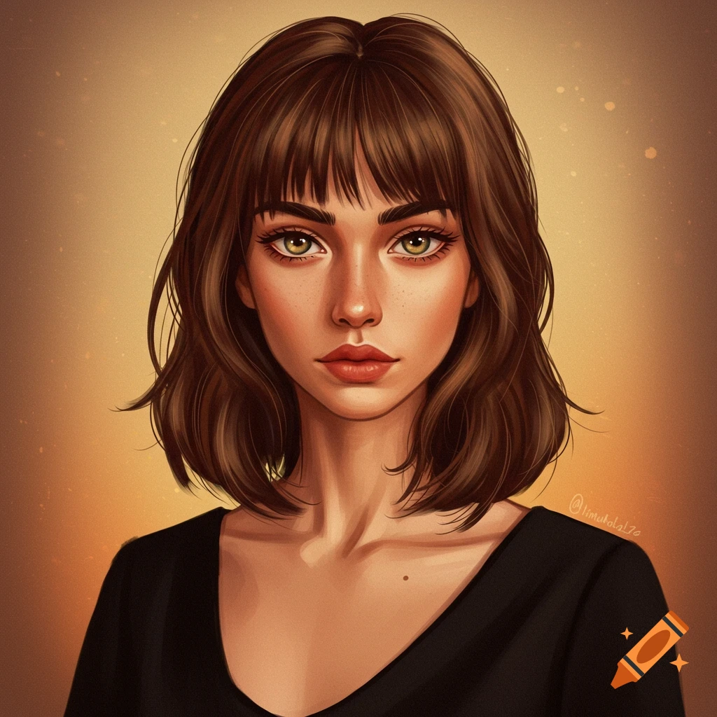 portrait of a woman with brown hair and bangs