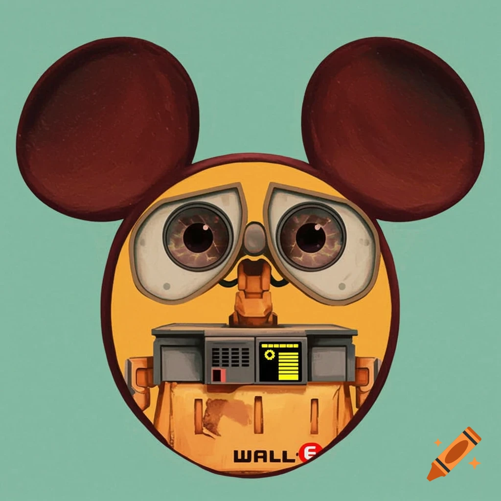 Wall-E's head with Mickey Mouse ears.
