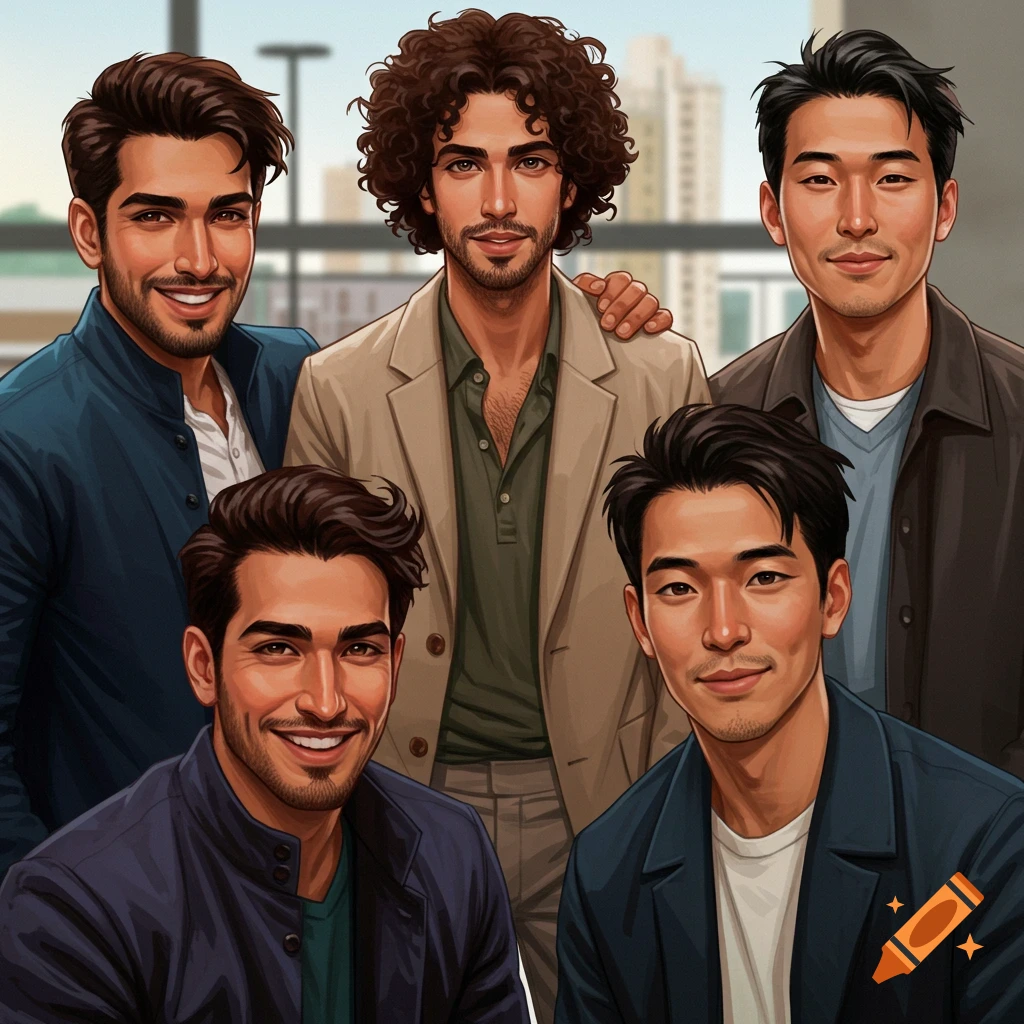 Five men posing.