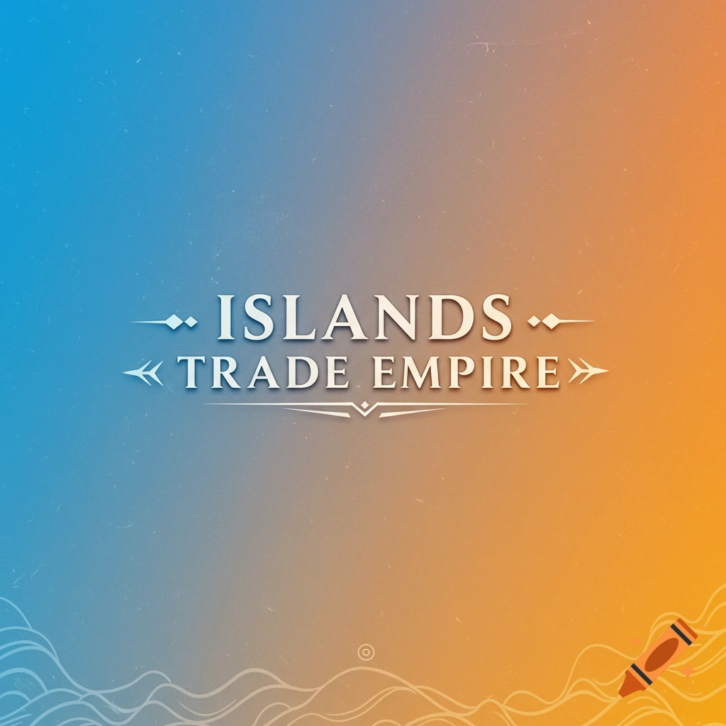 Gradient background with text ISLANDS TRADE EMPIRE.