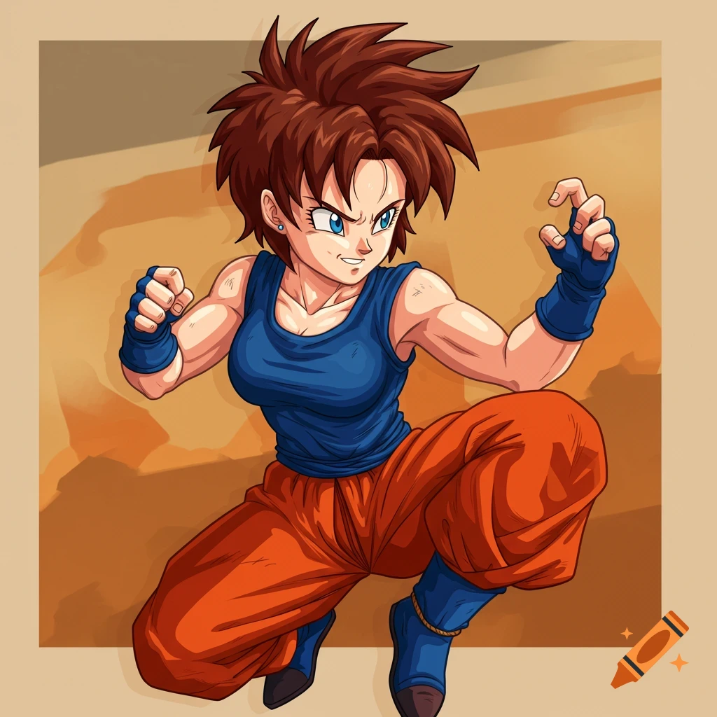 Anime illustration of a female character in a fighting pose.