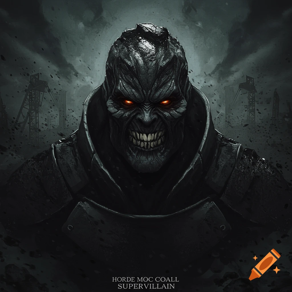 A monstrous supervillain with glowing red eyes and sharp teeth.