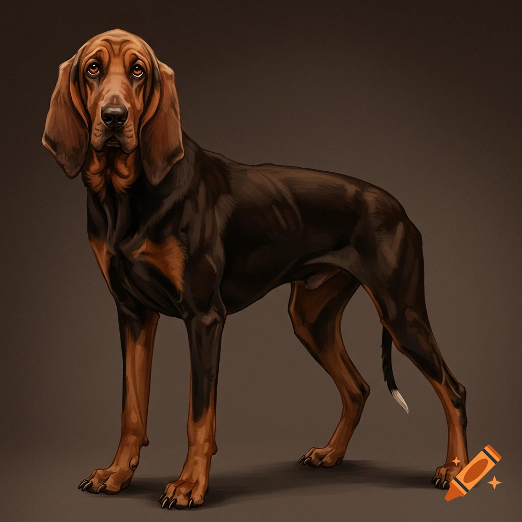 A mixed-breed dog stands.