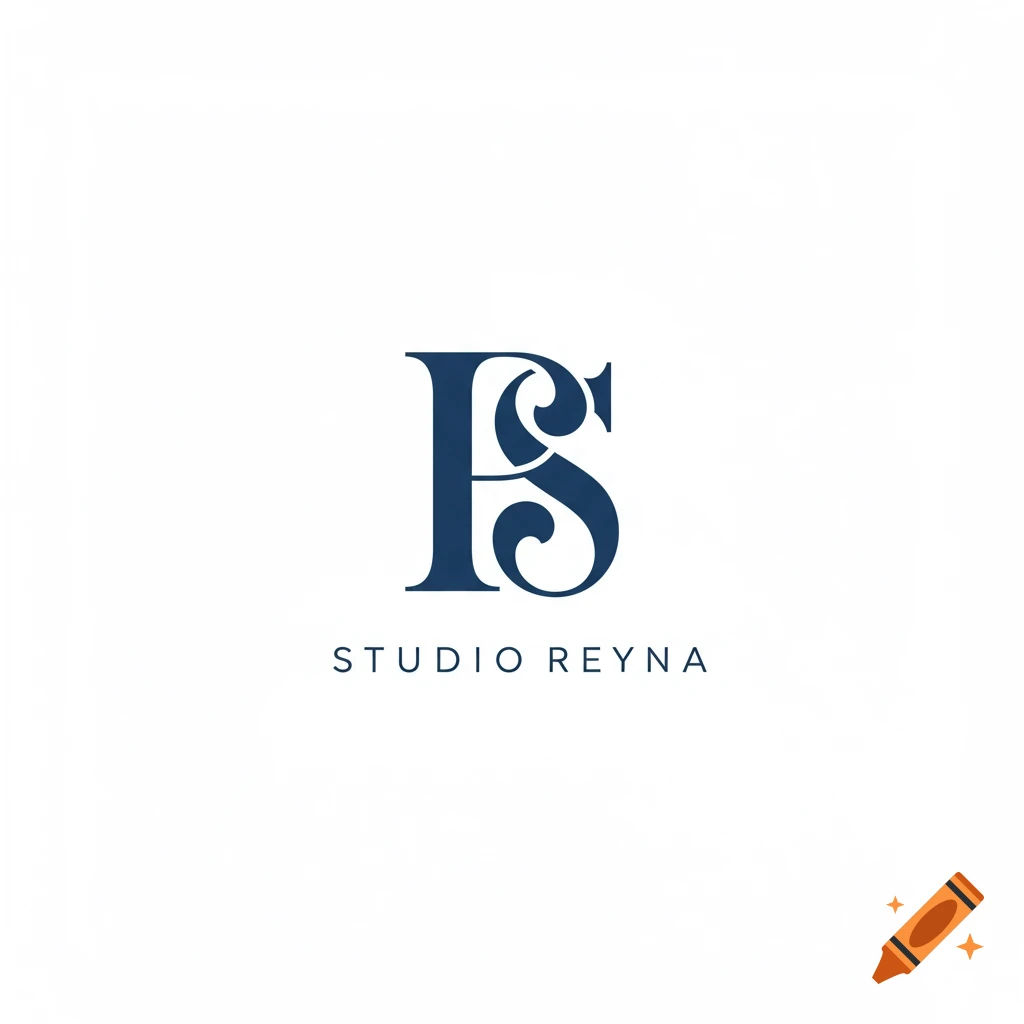 Blue logo with stylized letters and text 'STUDIO REYNA' on white background.