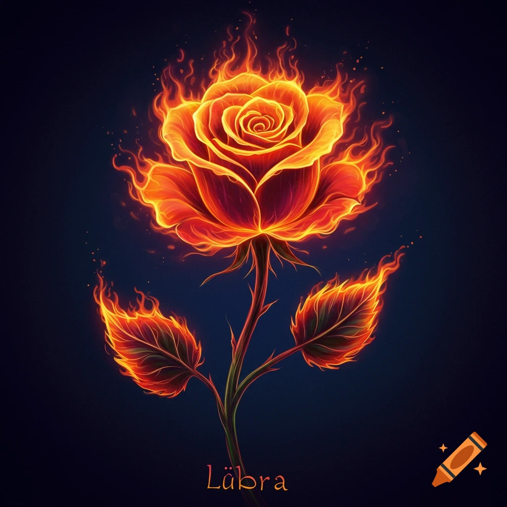 A flaming rose