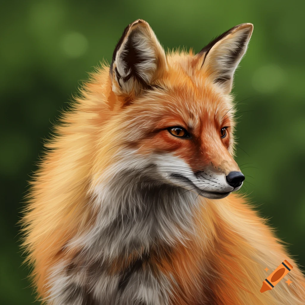Portrait of a red fox looking right
