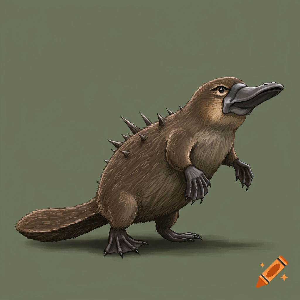 A platypus with spikes on its back.