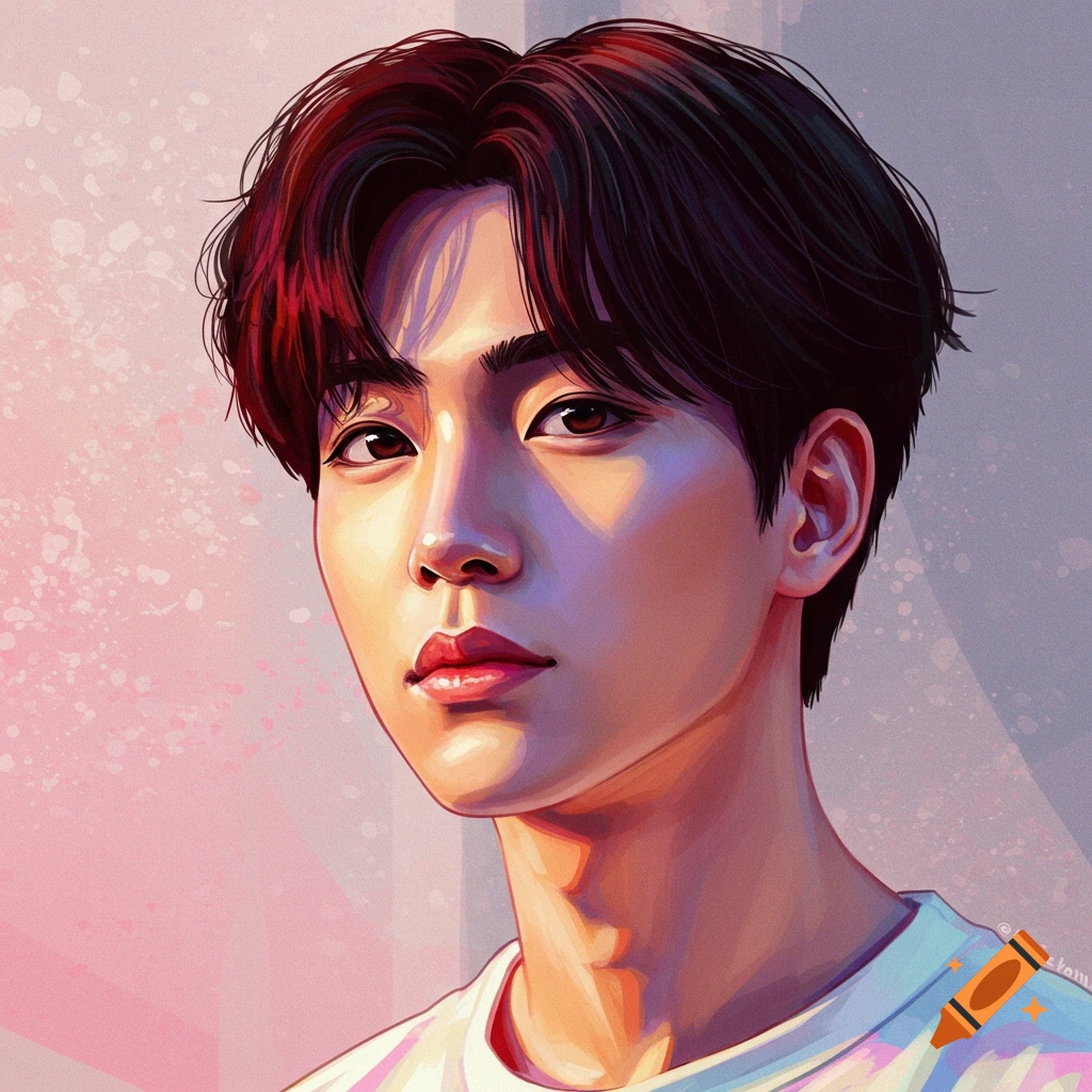 Portrait of a young man with dark hair and dramatic lighting.