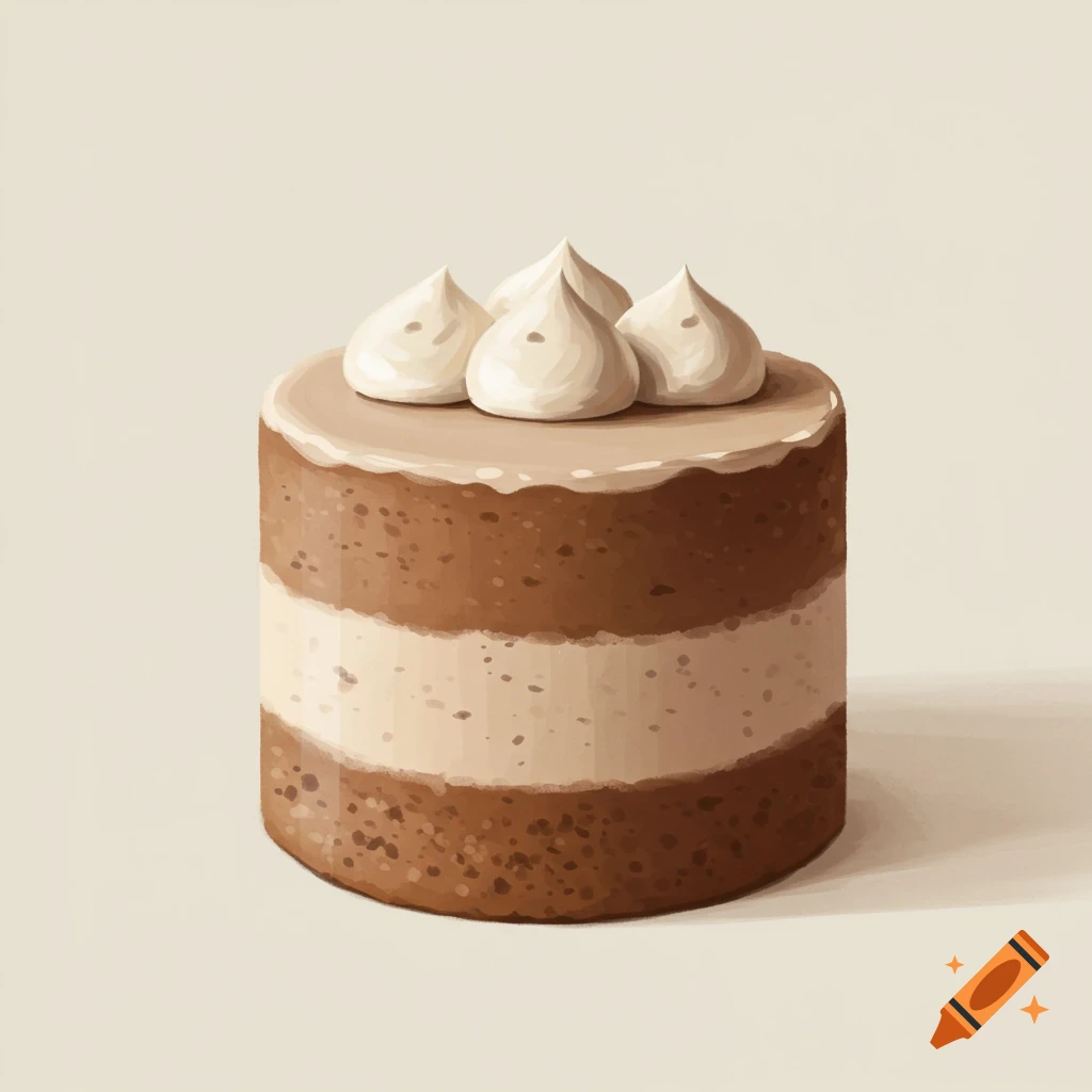 A layered cake with brown and white layers and frosting.