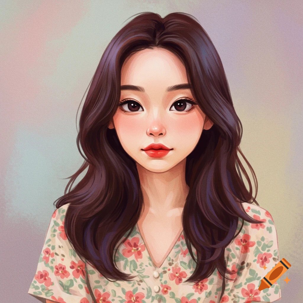 Portrait of a woman with dark hair wearing a floral shirt.