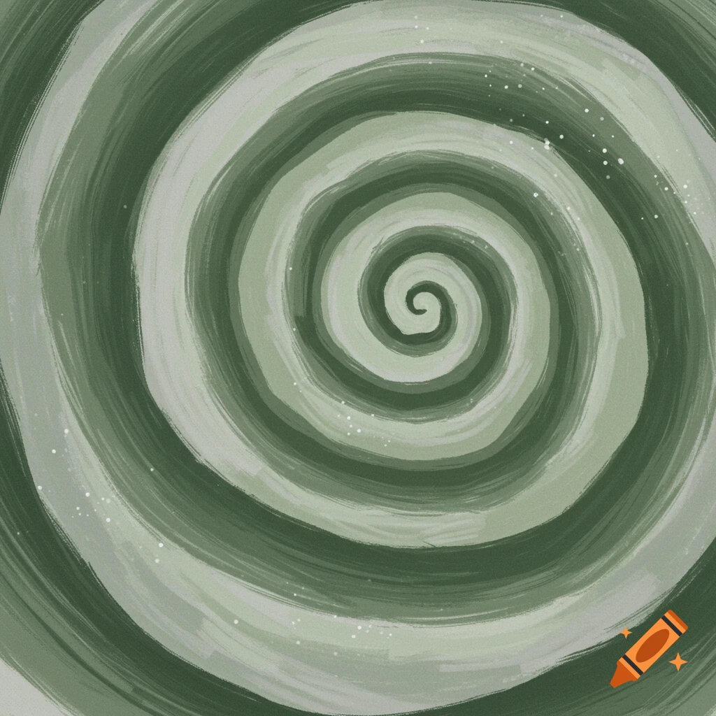 A swirling pattern in shades of green with white speckles.