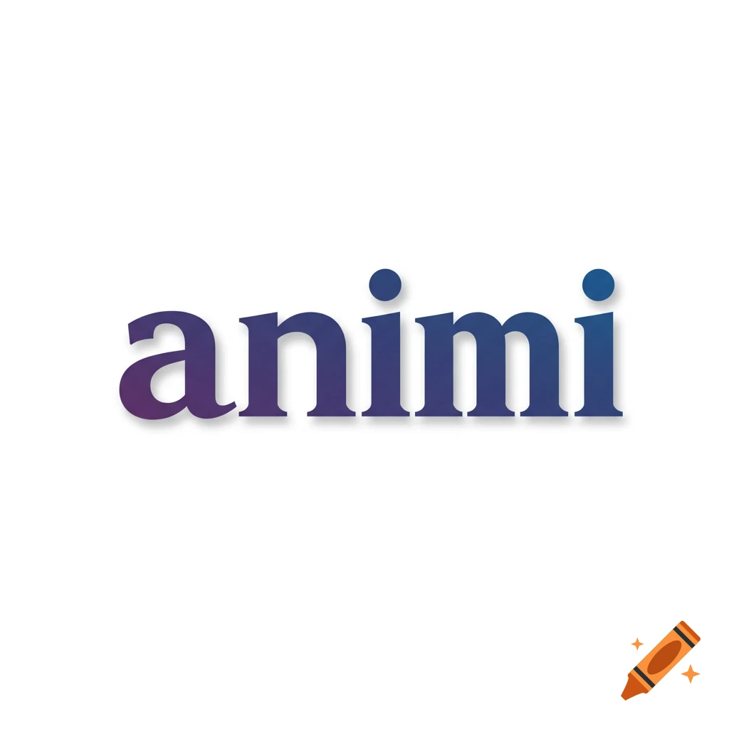 The word 'animi' in purple and blue gradient text with a shadow.