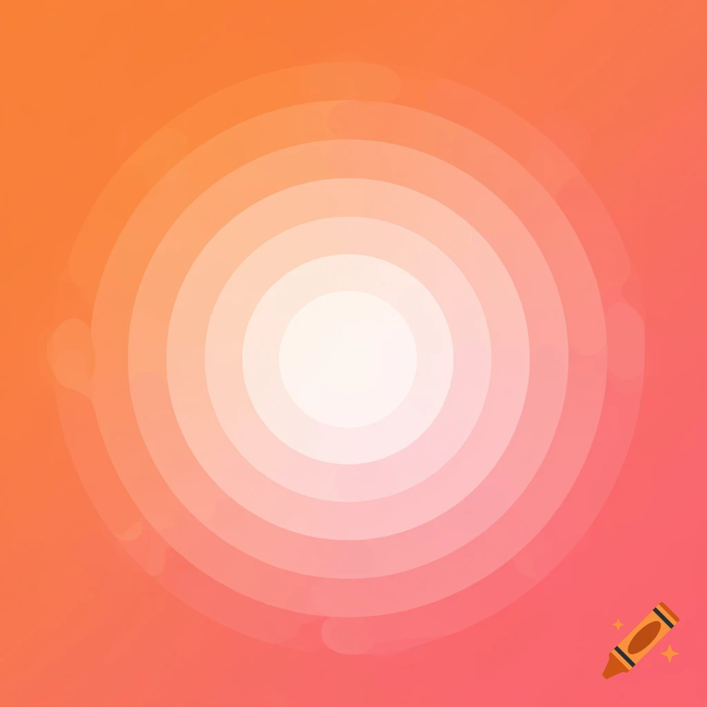 Abstract image with concentric circles fading from orange and red at the edges to white in the center.