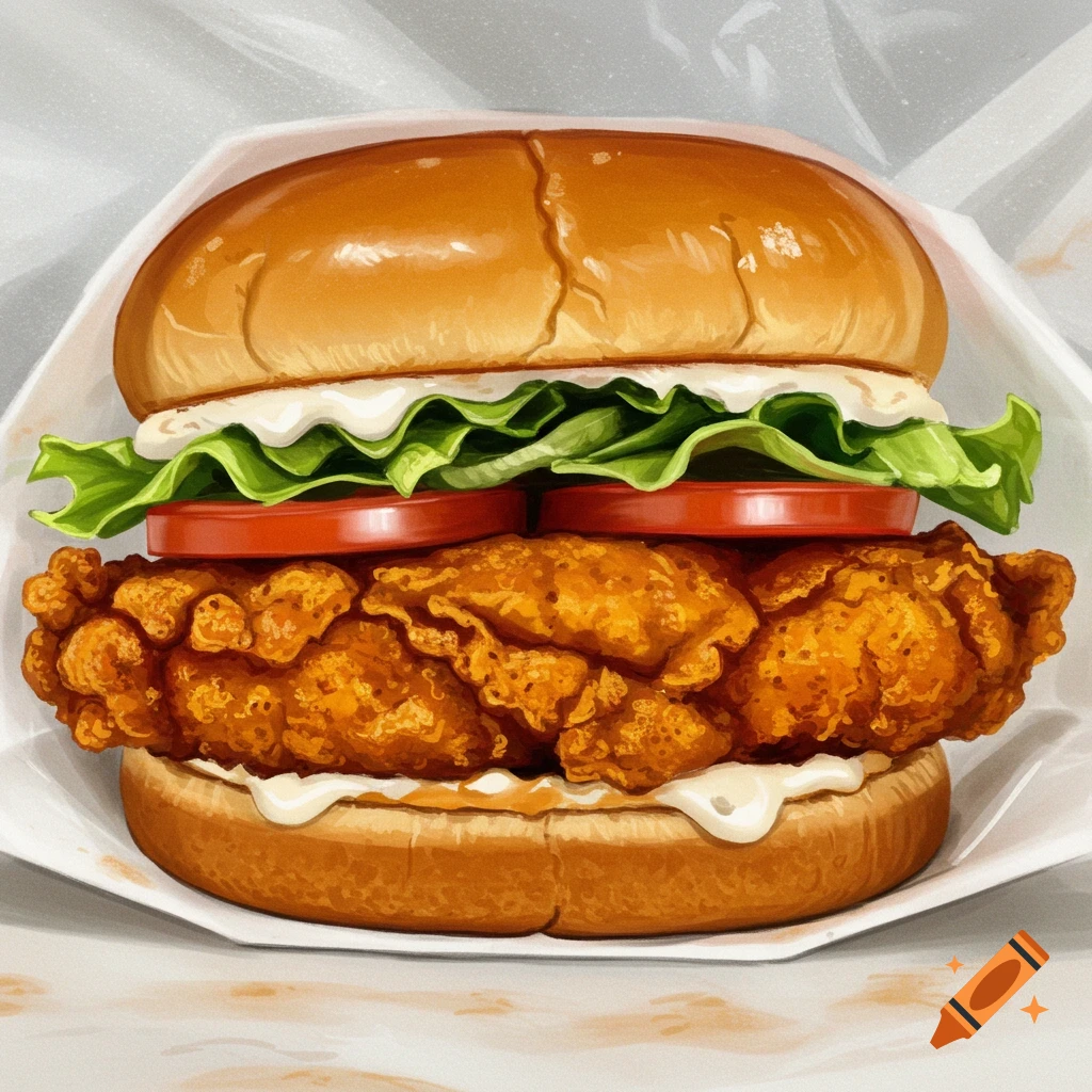 A photo of a fried chicken sandwich.