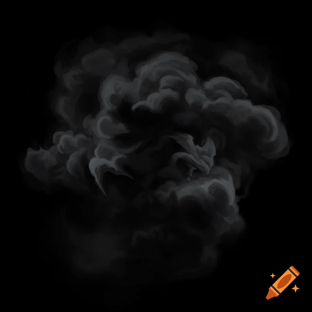 Dark smoke on a black background.