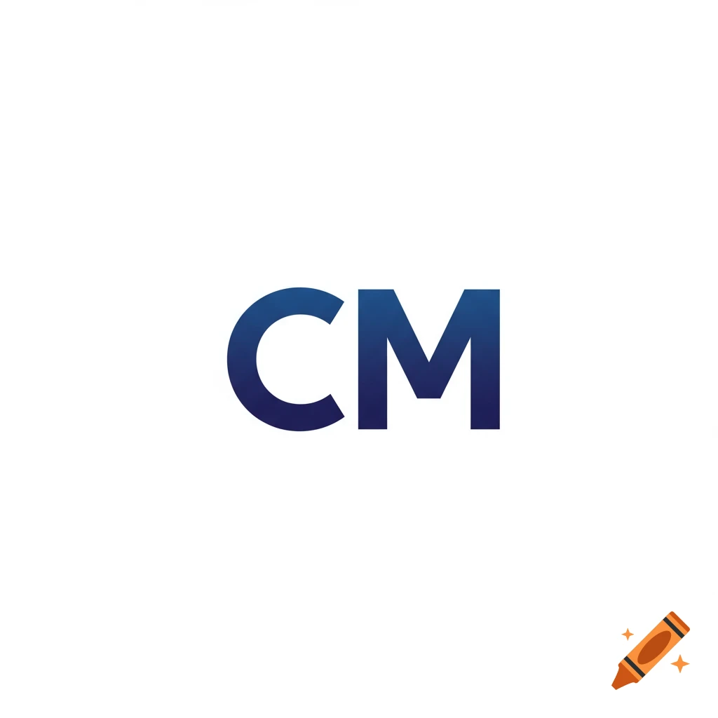 Simple blue gradient logo featuring the letters CM.