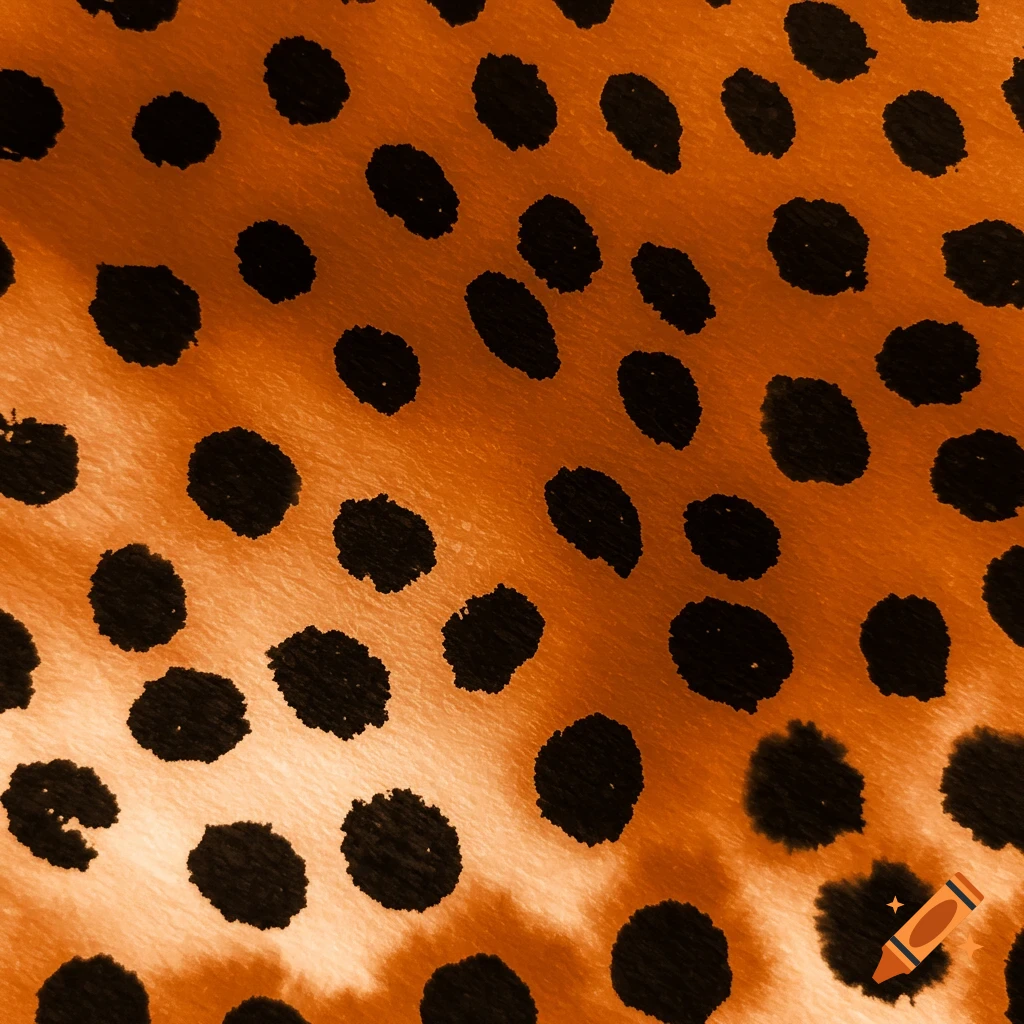 Close-up of an orange and black cheetah print pattern