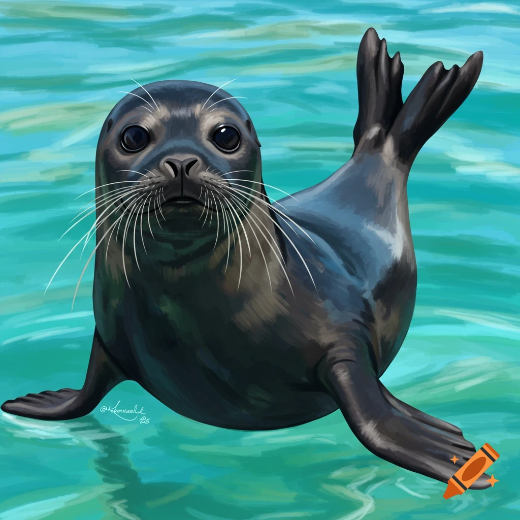 A seal swimming in clear water.