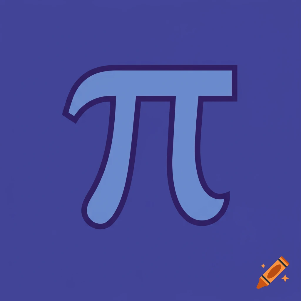 A blue outlined Pi symbol on an ultramarine violet background graphic