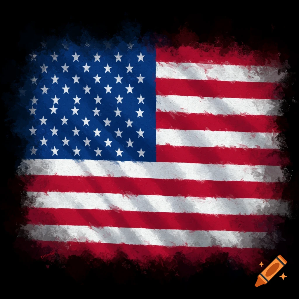 An American flag with 50 stars