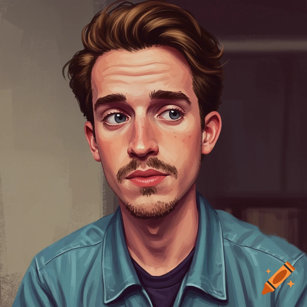 Portrait of a man with a mustache and beard.