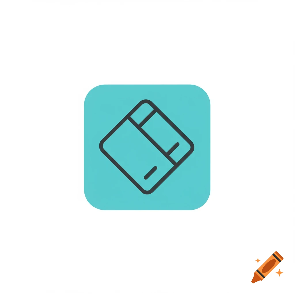 Abstract graphic icon on a turquoise background