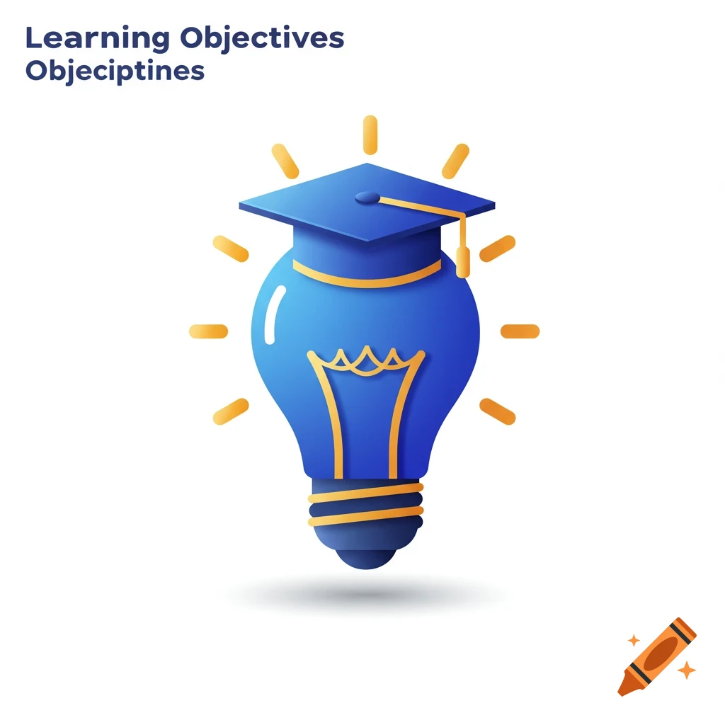 Illustration of a lightbulb wearing a graduation cap with rays, above text.