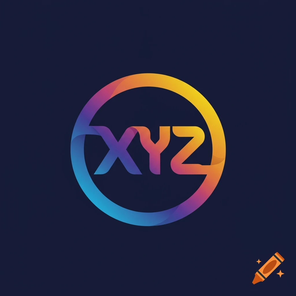 Circular logo with colorful ribbon forming the letters XYZ on a dark blue background.