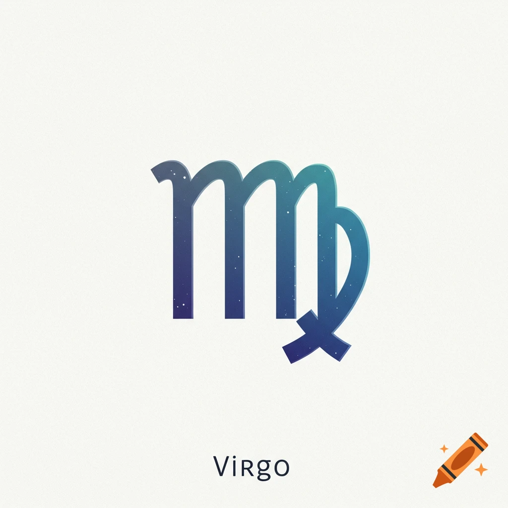 Minimalist Virgo zodiac symbol with the text 'Virgo' below it on a light background.