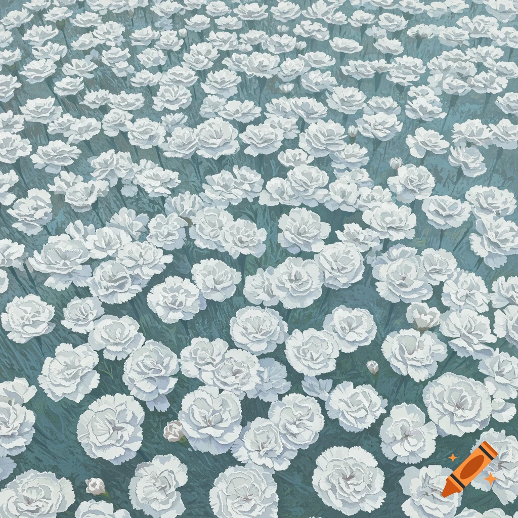 A field of white carnations.