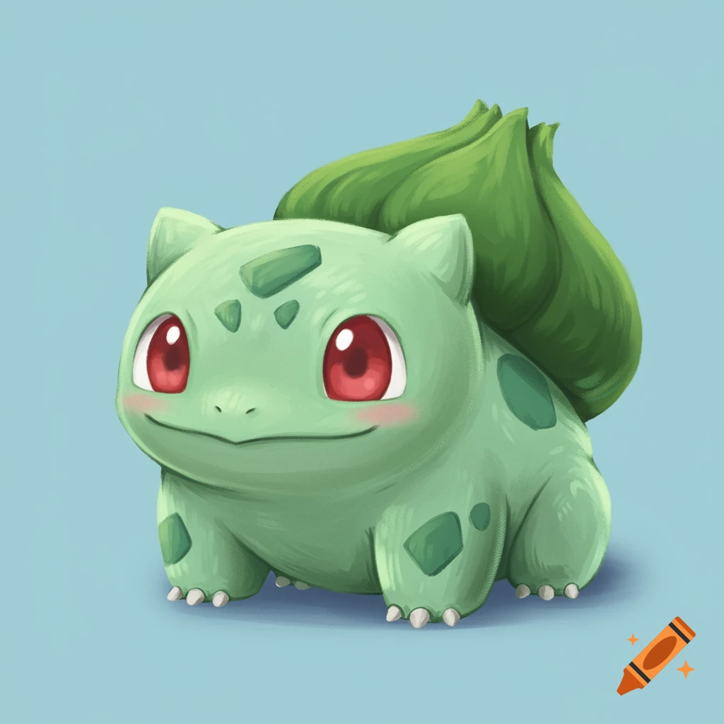 A cute Bulbasaur character.