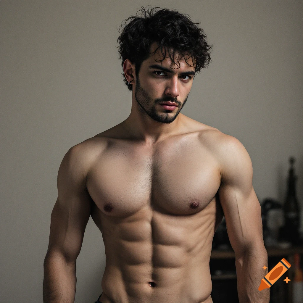 Portrait of a muscular man looking at the camera.