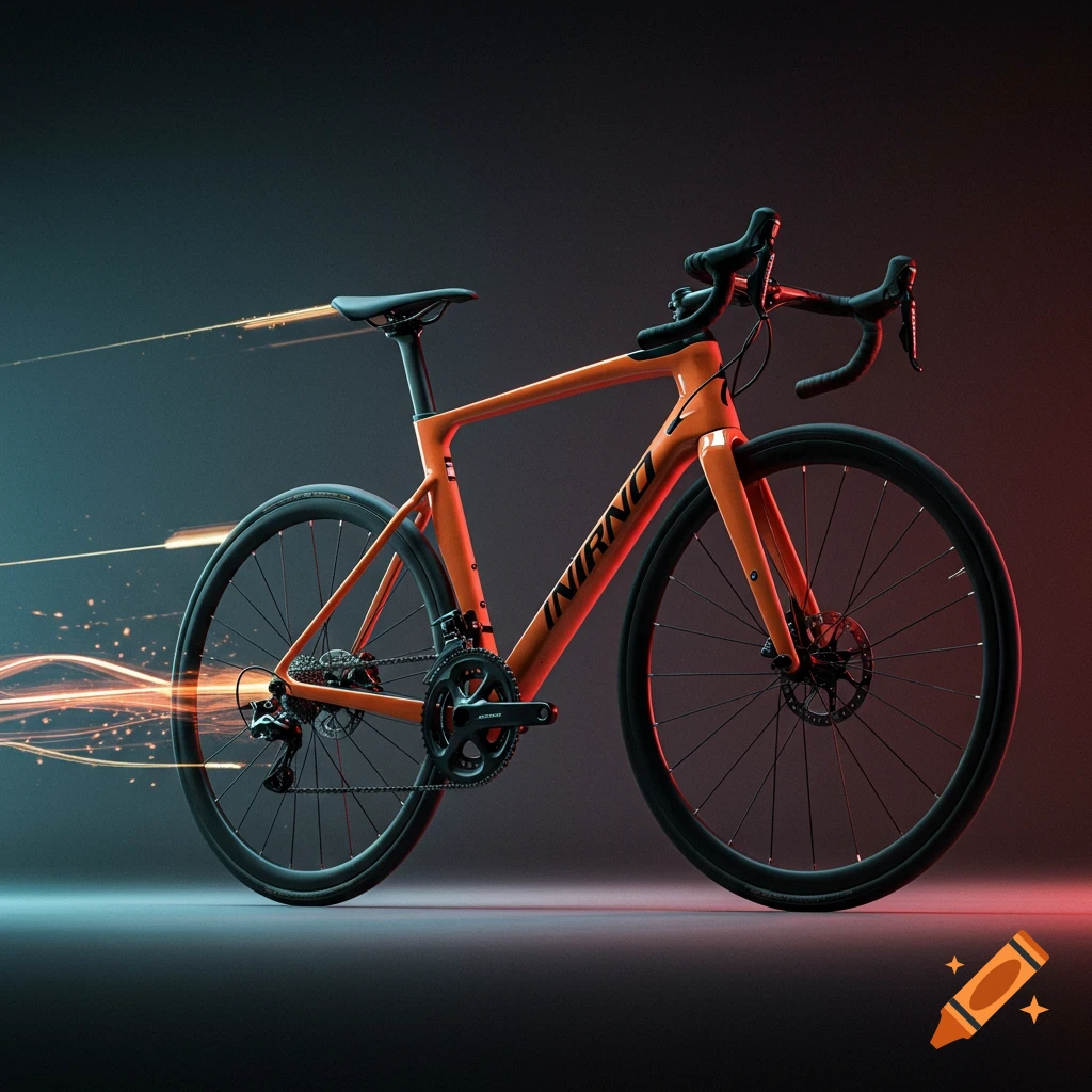 Road bike studio ad on Craiyon