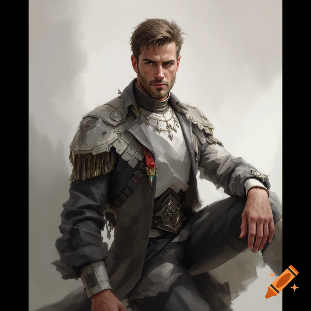 A man in elaborate fantasy armor