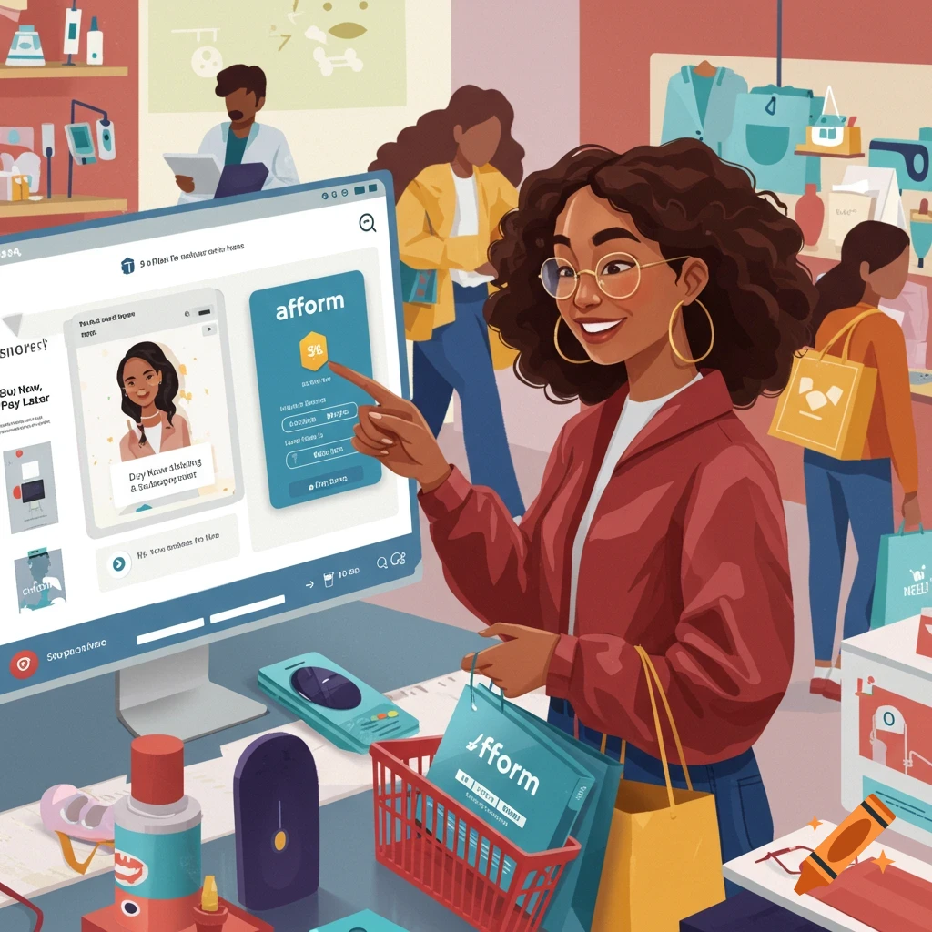 a woman shopping online